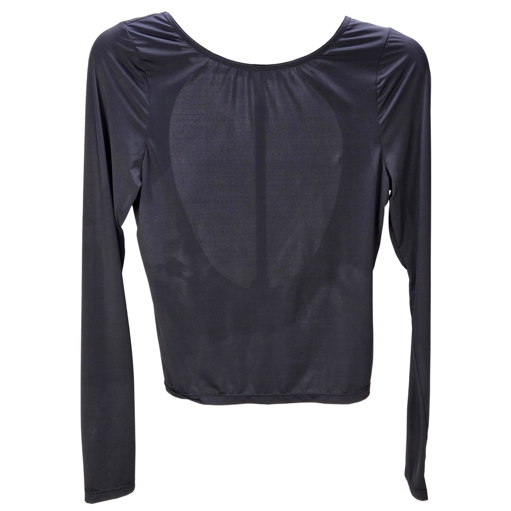 Women's Intimately Free People Medium Black Open Back Ruched Long Sleeve Top